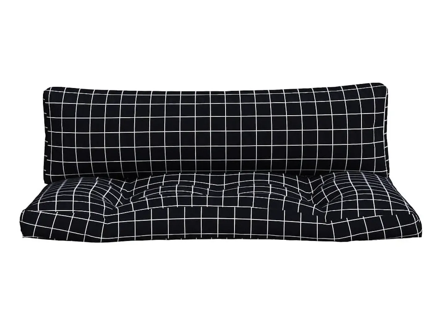 Ropa De Casa-Cojines para palés 2 piezas tela Oxford a cuadros s ES794446 Negro