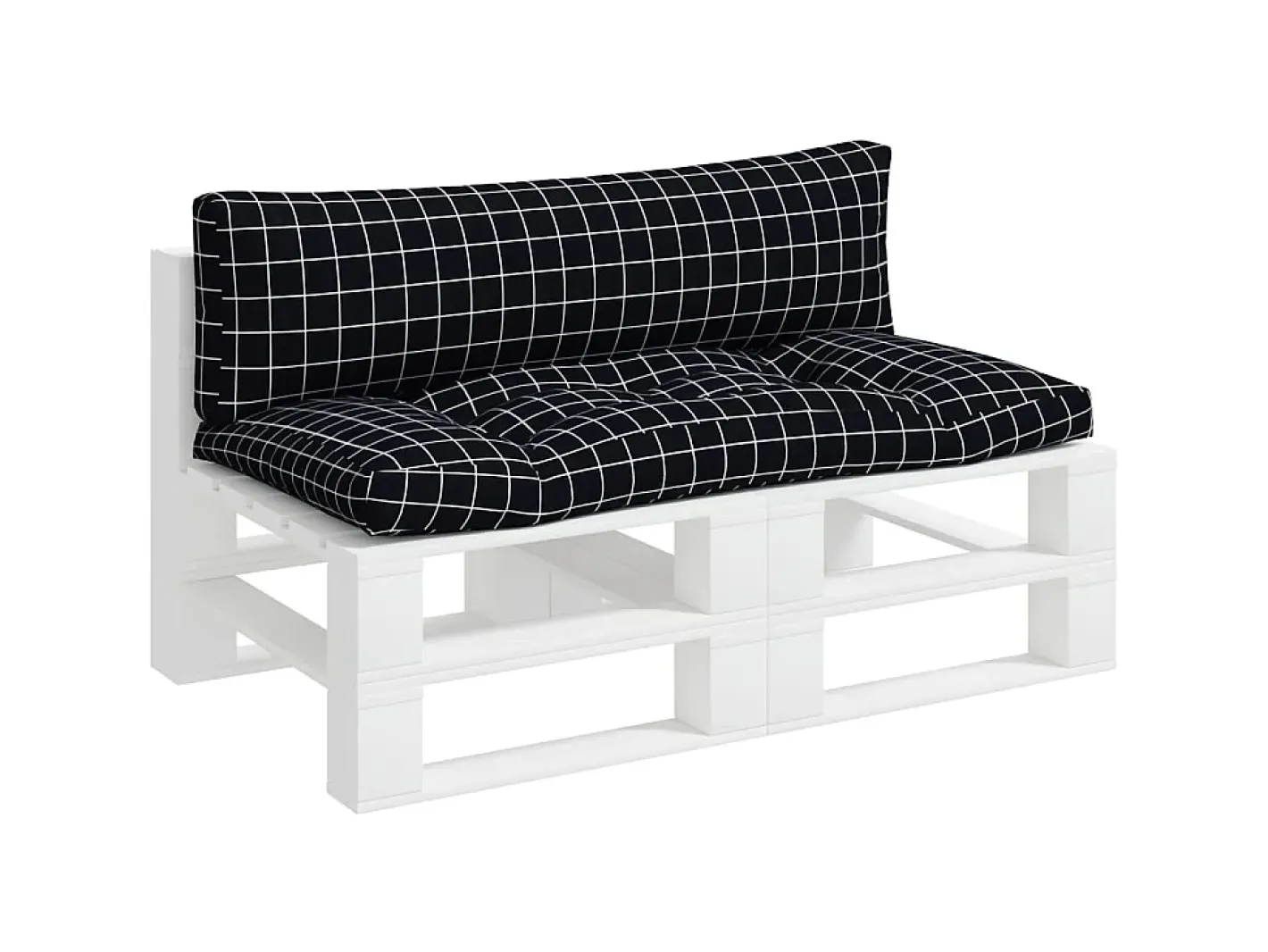 Ropa De Casa-Cojines para palés 2 piezas tela Oxford a cuadros s ES794446 Negro