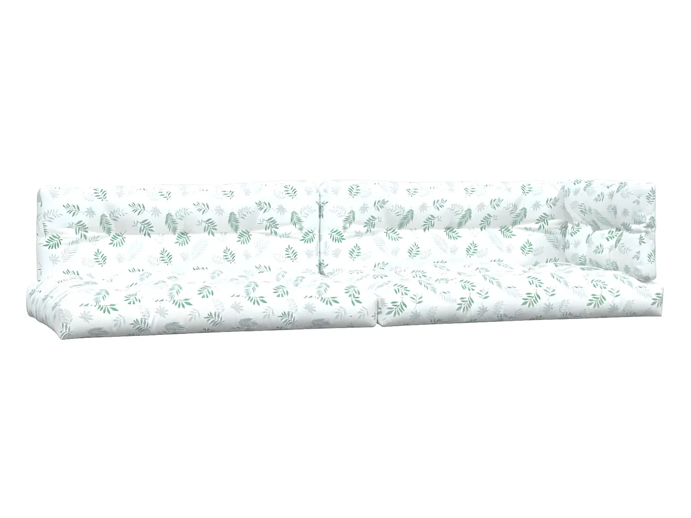Cojines para palés 5 piezas tela estampado de hojas ES395862 Verde New
