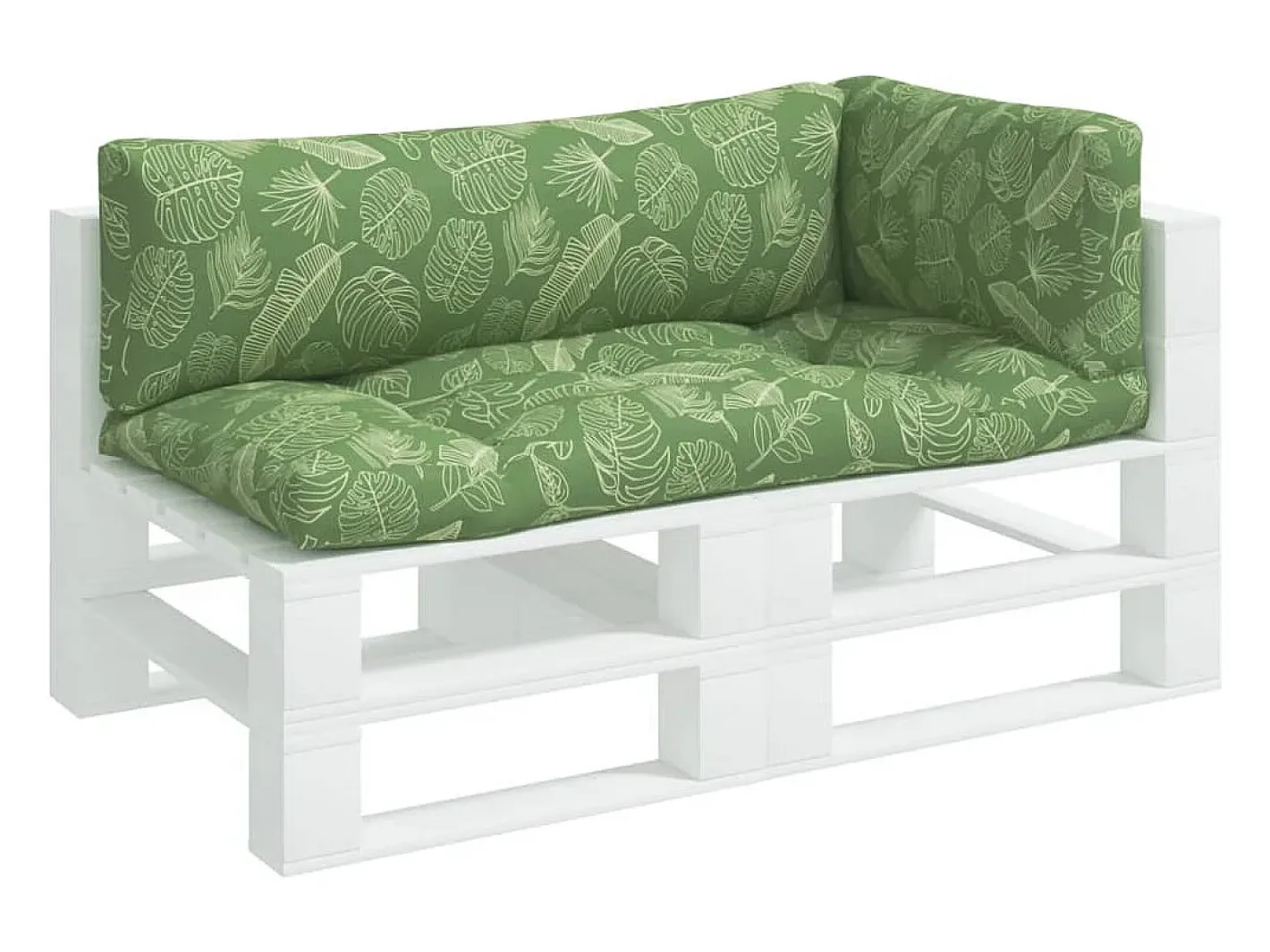 Clicnbuy Ropa De Casa-Cojines para palés 3 piezas tela Oxford estampado de hojas Verde