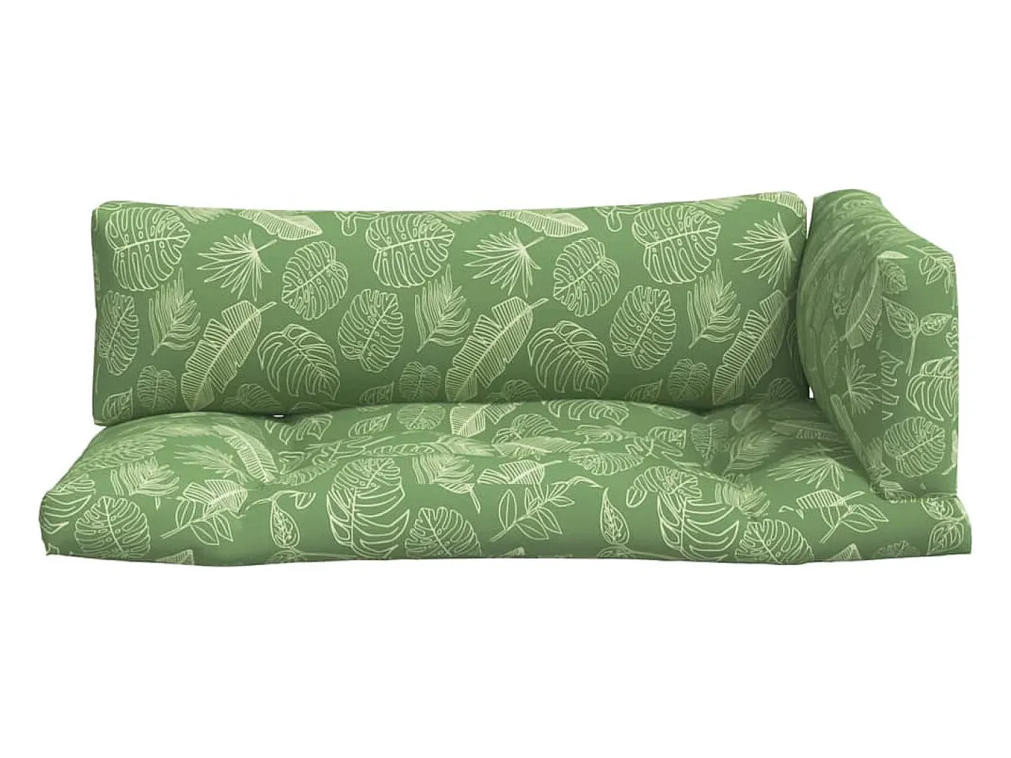 Clicnbuy Ropa De Casa-Cojines para palés 3 piezas tela Oxford estampado de hojas Verde