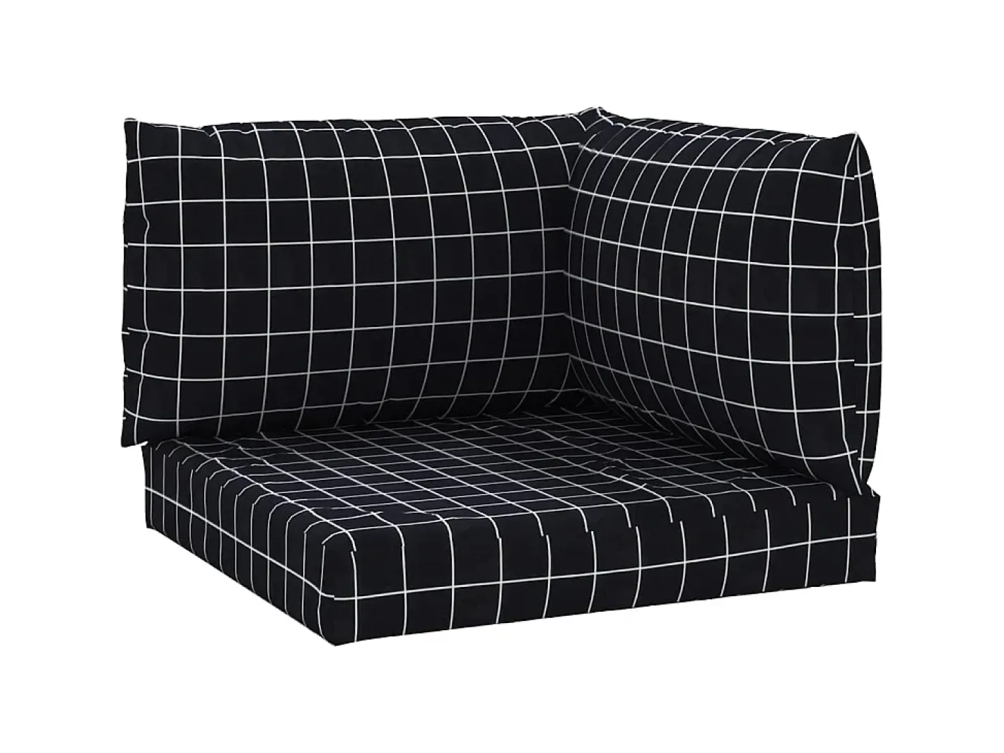 Ropa De Casa-Cojines para palés 3 piezas tela Oxford a cuadros s ES923432 Negro