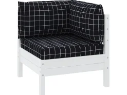 Ropa De Casa-Cojines para palés 3 piezas tela Oxford a cuadros s ES923432 Negro