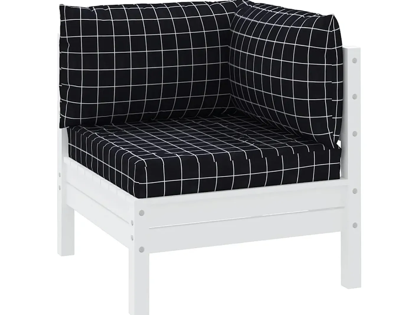 Ropa De Casa-Cojines para palés 3 piezas tela Oxford a cuadros s ES923432 Negro