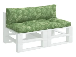 Best Cojines para palés 2 unidades tela Oxford estampado de hojas ES300887 Verde