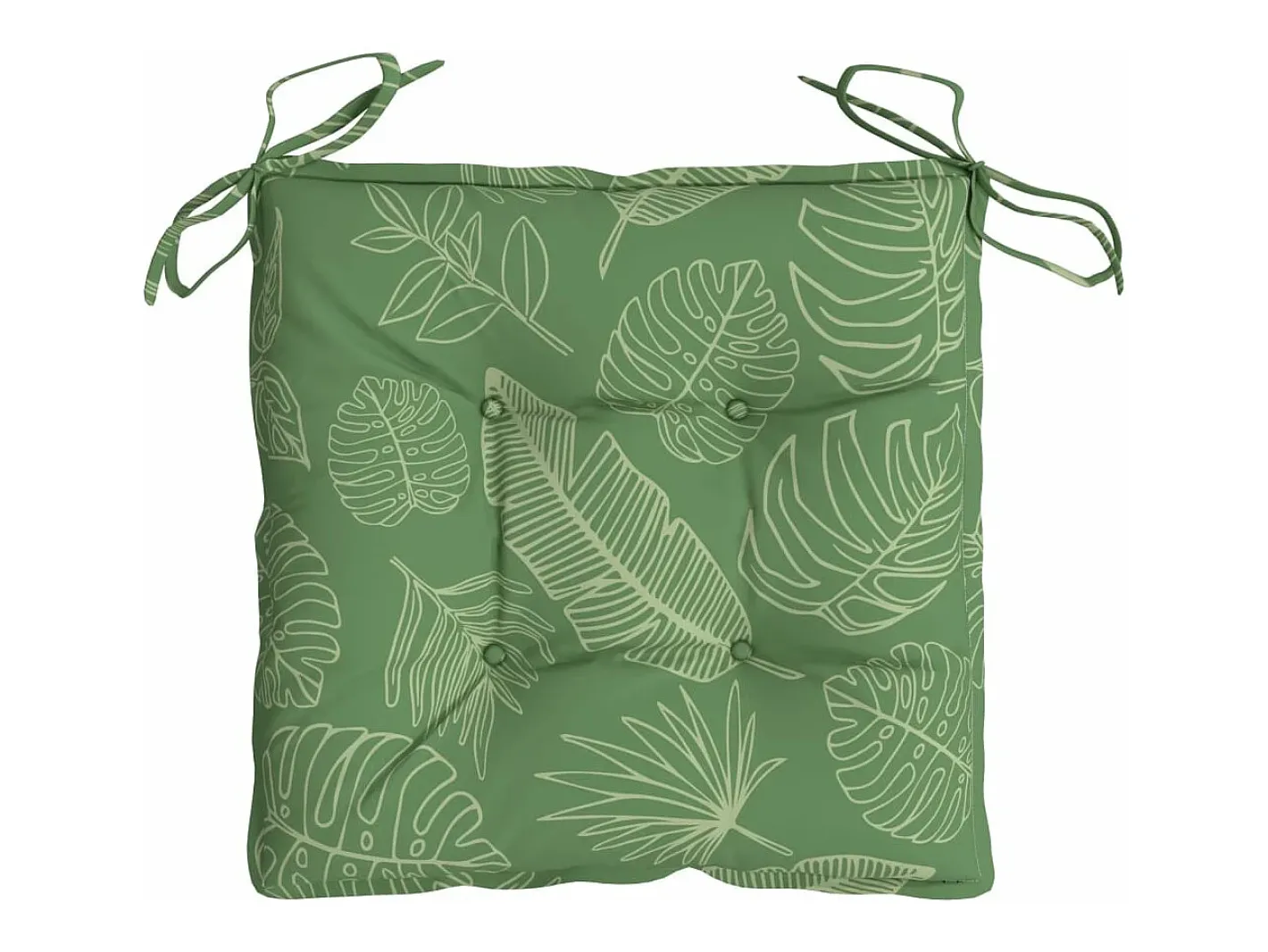 Clicnbuy Ropa De Casa-Cojines para silla 2 unidades tela estampado de hojas 50x50x7 cm Verde