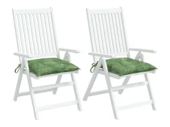 Clicnbuy Ropa De Casa-Cojines para silla 2 unidades tela estampado de hojas 50x50x7 cm Verde