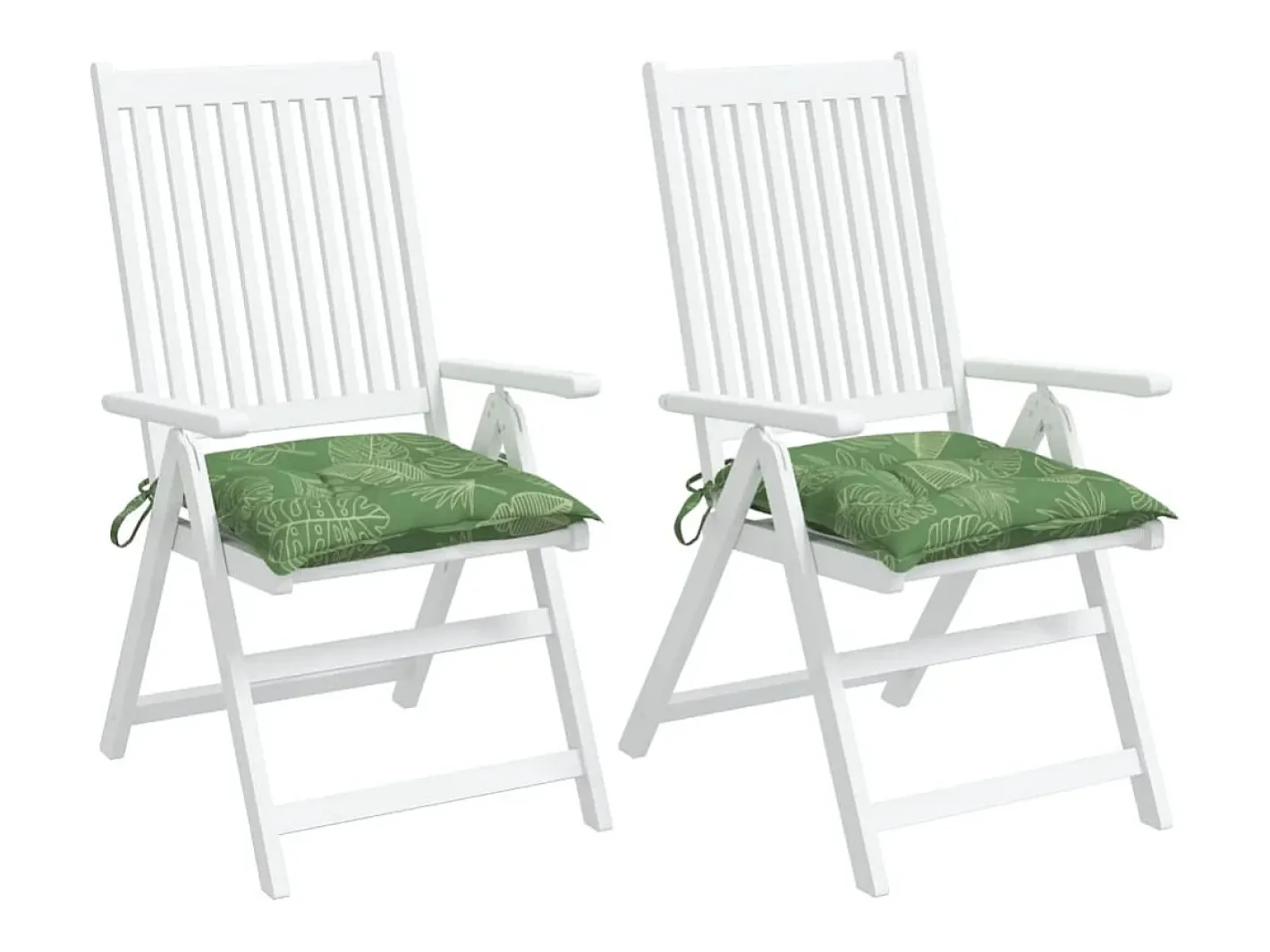 Clicnbuy Ropa De Casa-Cojines para silla 2 unidades tela estampado de hojas 50x50x7 cm Verde