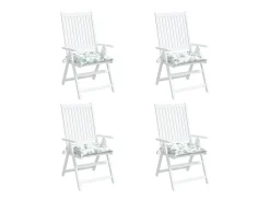 Clicnbuy Cojines para silla 4 unidades tela estampado de hojas 40x40x7 cm Verde Hot