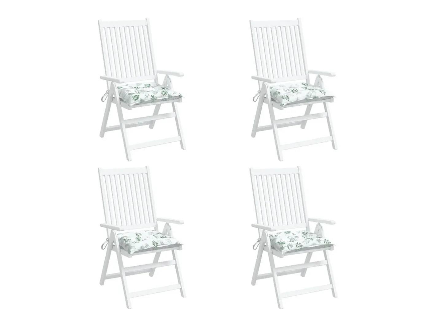 Clicnbuy Cojines para silla 4 unidades tela estampado de hojas 40x40x7 cm Verde Hot