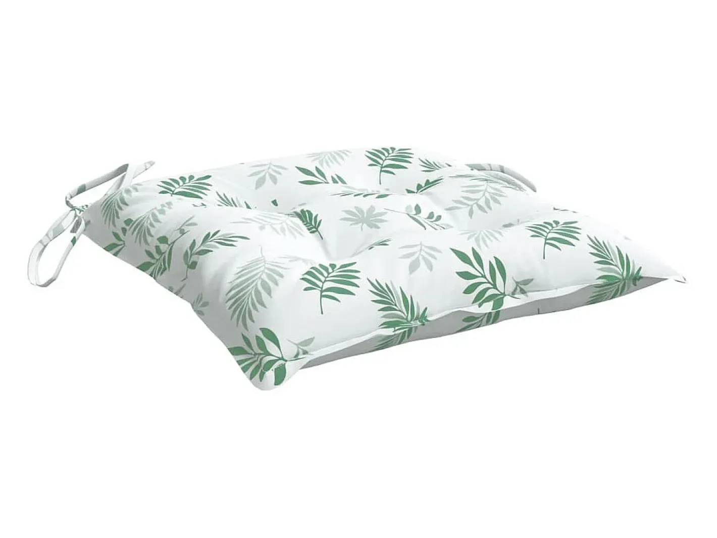 Clicnbuy Cojines para silla 4 unidades tela estampado de hojas 40x40x7 cm Verde Hot