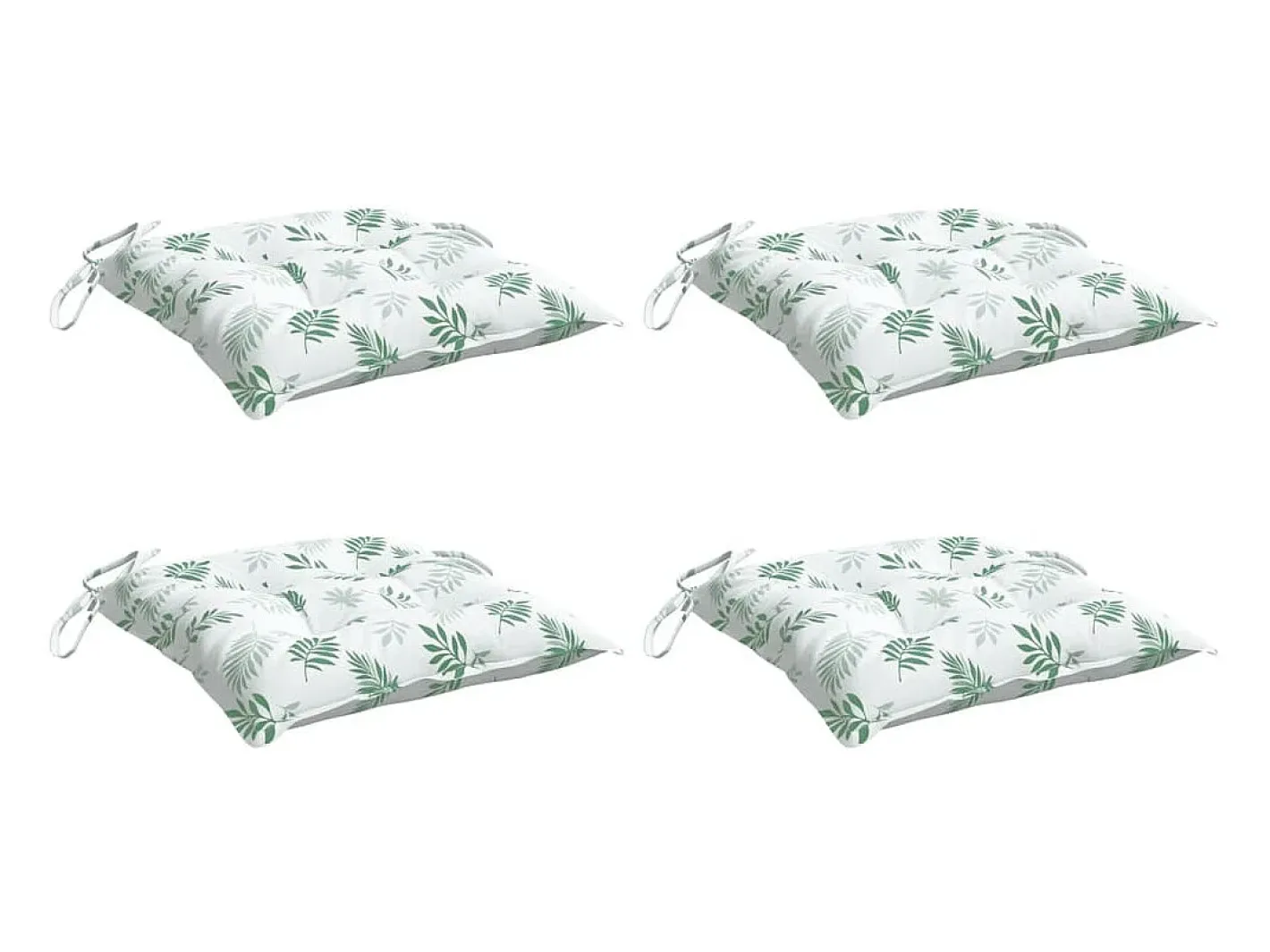 Clicnbuy Cojines para silla 4 unidades tela estampado de hojas 40x40x7 cm Verde Hot