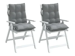 Clicnbuy Ropa De Casa-Cojines para silla con respaldo bajo 2 unidades tela Oxford Gris