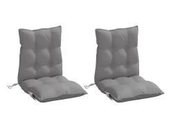 Clicnbuy Ropa De Casa-Cojines para silla con respaldo bajo 2 unidades tela Oxford Gris