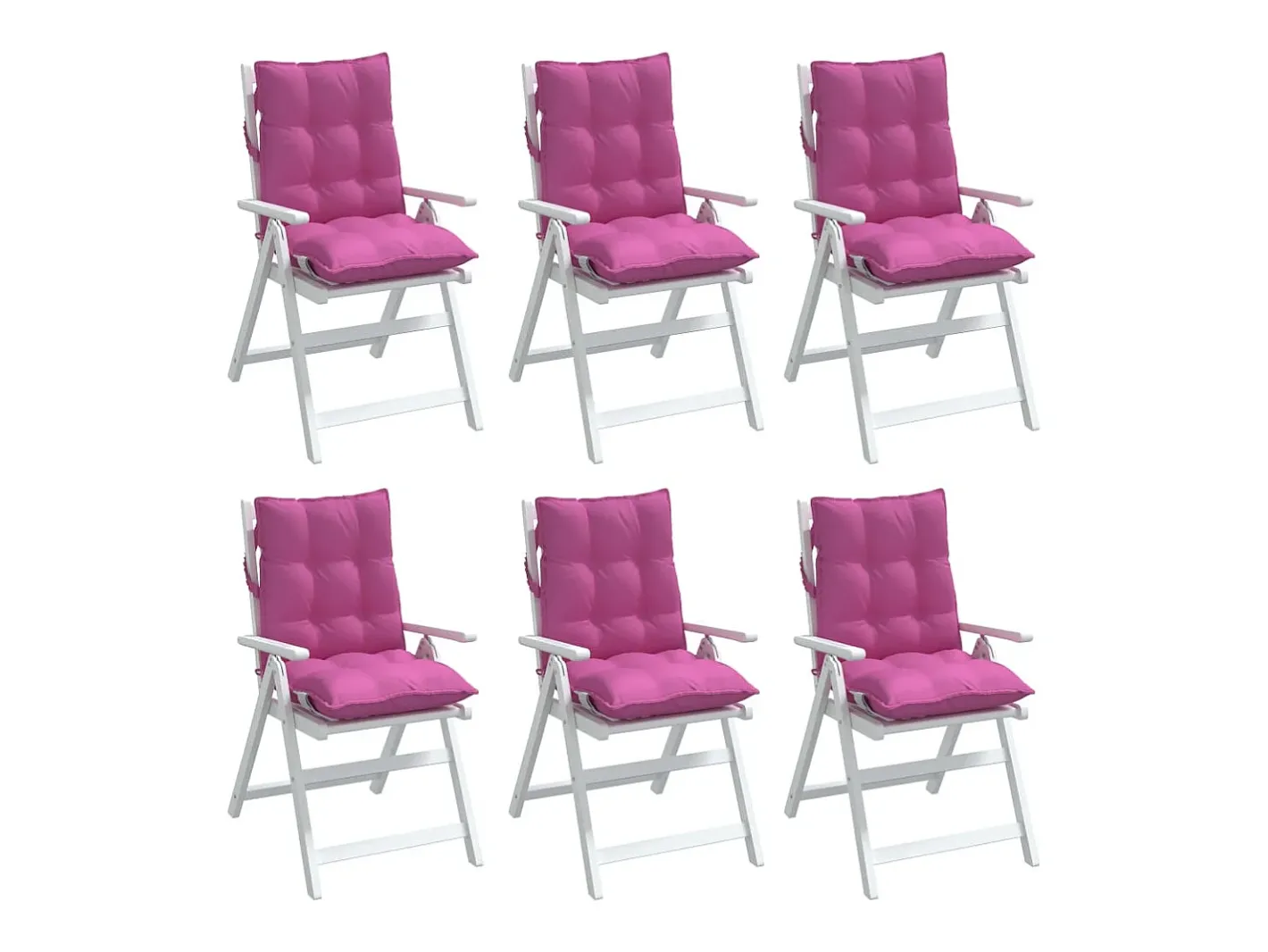 Clicnbuy Cojines para silla con respaldo bajo 6 unidades tela Oxford Rosa New