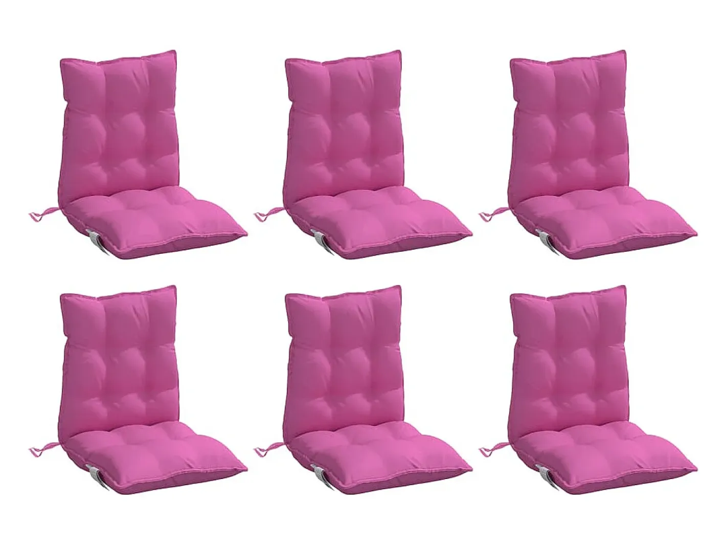 Clicnbuy Cojines para silla con respaldo bajo 6 unidades tela Oxford Rosa New