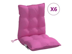 Clicnbuy Cojines para silla con respaldo bajo 6 unidades tela Oxford Rosa New
