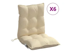 Sale Clicnbuy Cojines para silla con respaldo bajo 6 unidades tela Oxford Beige