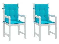 Clicnbuy Ropa De Casa-Cojines para silla con respaldo bajo 2 unidades tela turquesa Azul turquesa