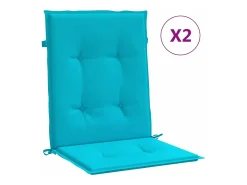 Clicnbuy Ropa De Casa-Cojines para silla con respaldo bajo 2 unidades tela turquesa Azul turquesa