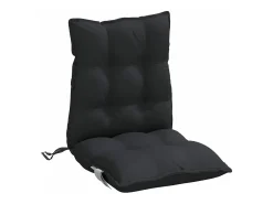 Clicnbuy Ropa De Casa-Cojines para silla con respaldo bajo 6 unidades tela Oxford Negro