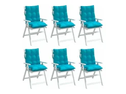 Hot Clicnbuy Cojines para silla con respaldo bajo 6 unidades tela Oxford turquesa Azul turquesa