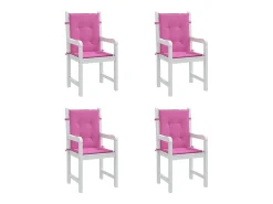 Clicnbuy Cojines para silla con respaldo bajo 4 unidades tela Rosa Hot