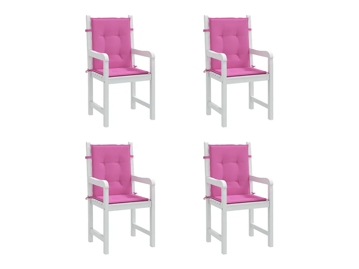 Clicnbuy Cojines para silla con respaldo bajo 4 unidades tela Rosa Hot