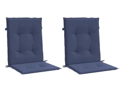 Clicnbuy Ropa De Casa-Cojines para silla con respaldo bajo 2 unidades tela marino Azul