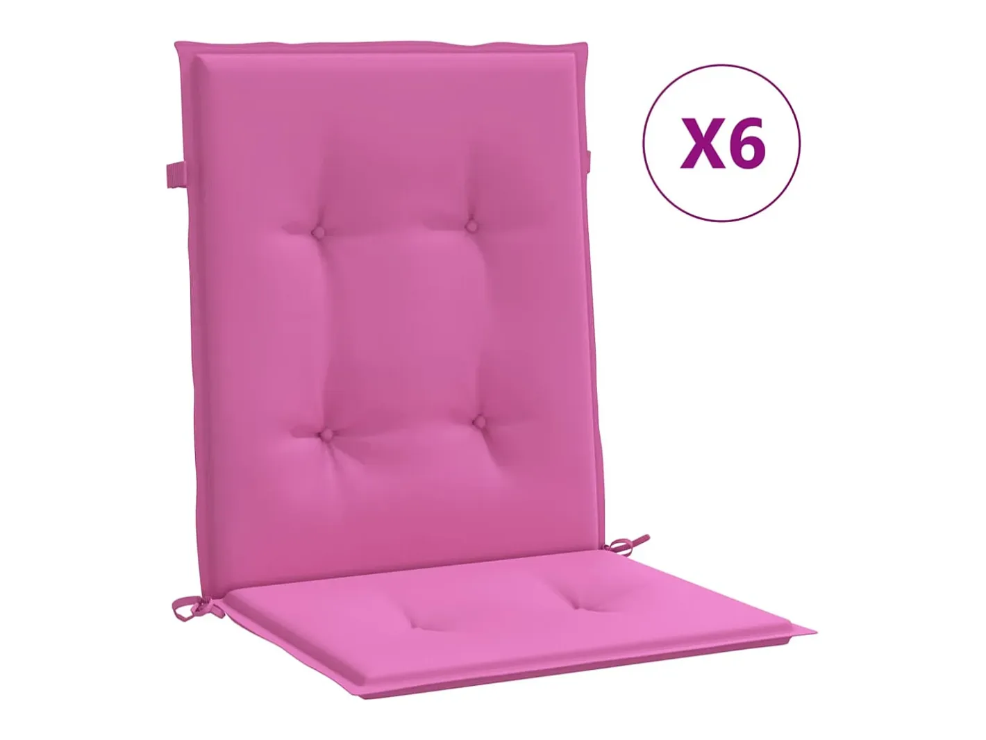 Clicnbuy Cojines para silla con respaldo bajo 6 unidades tela Rosa Best