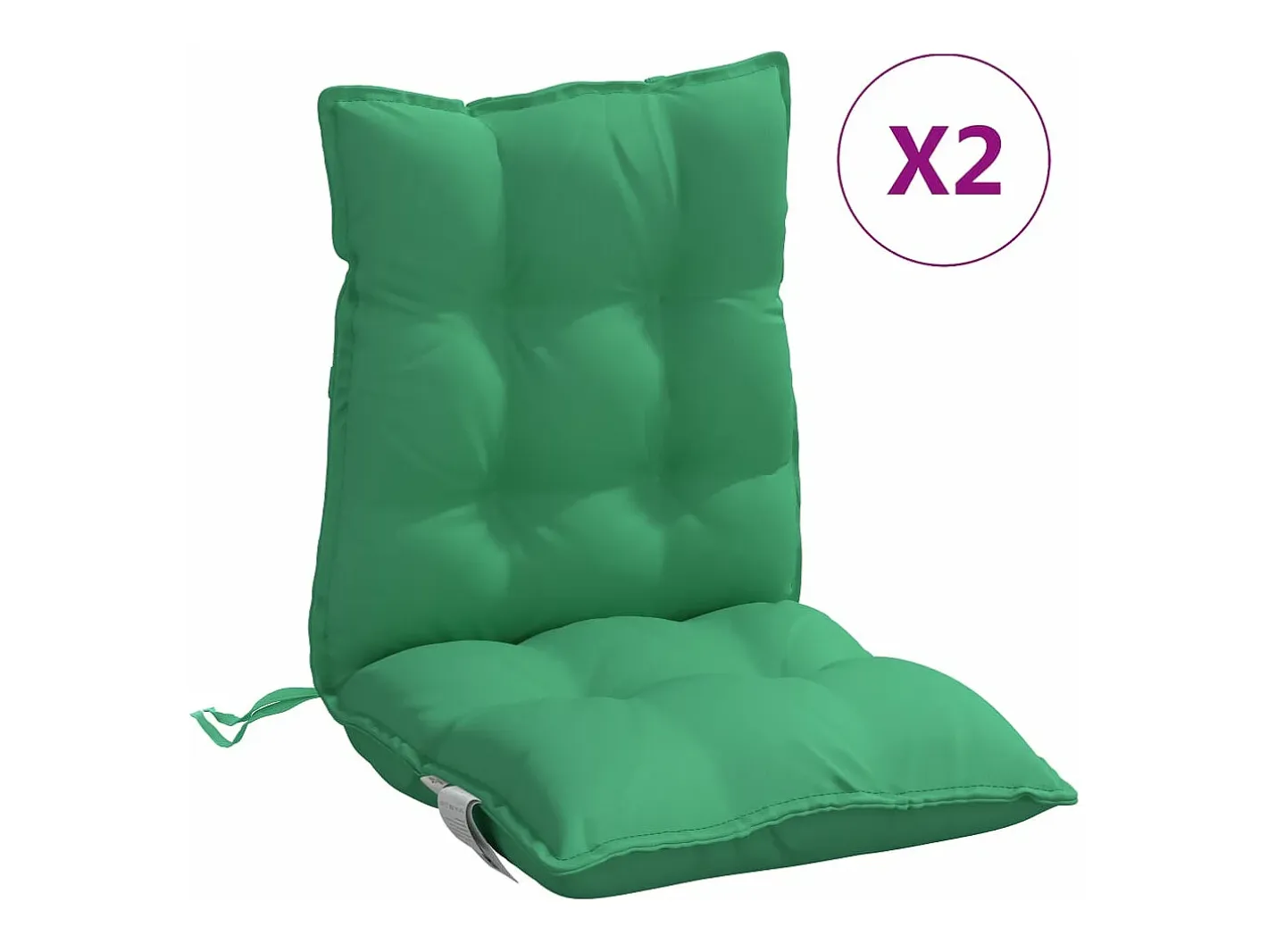 Clicnbuy Cojines para silla con respaldo bajo 2 unidades tela Oxford Verde
