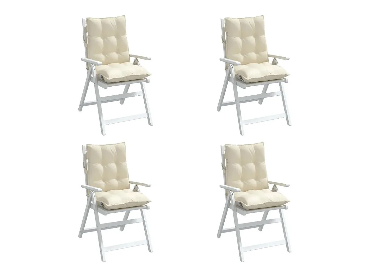 Best Clicnbuy Cojines para silla con respaldo bajo 4 unidades tela Oxford Crema