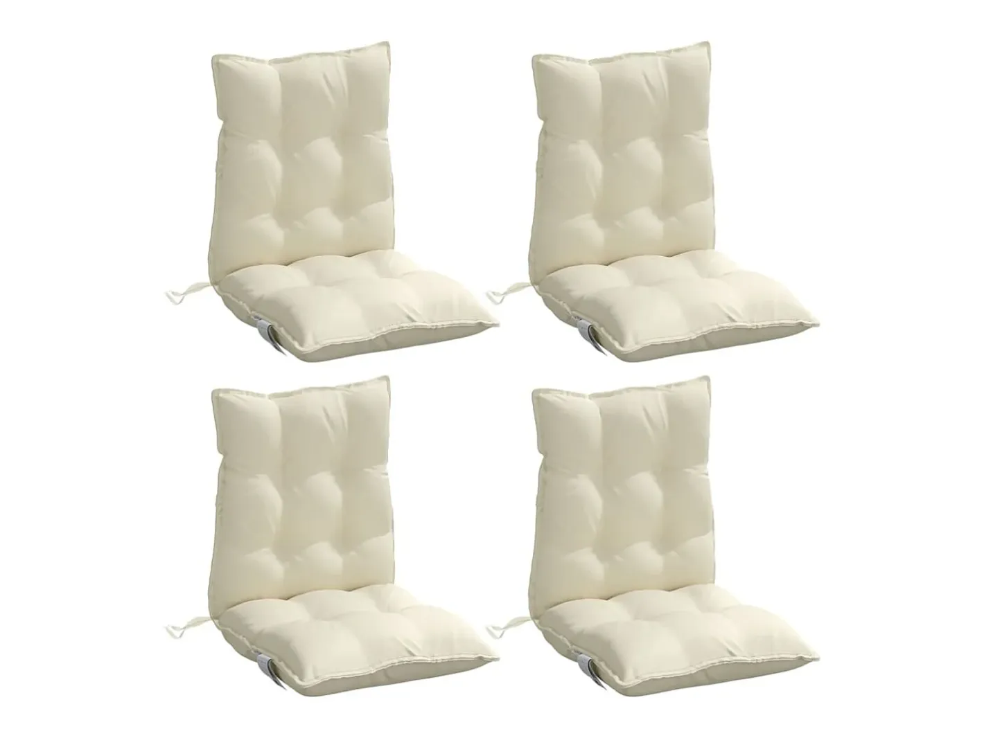 Best Clicnbuy Cojines para silla con respaldo bajo 4 unidades tela Oxford Crema