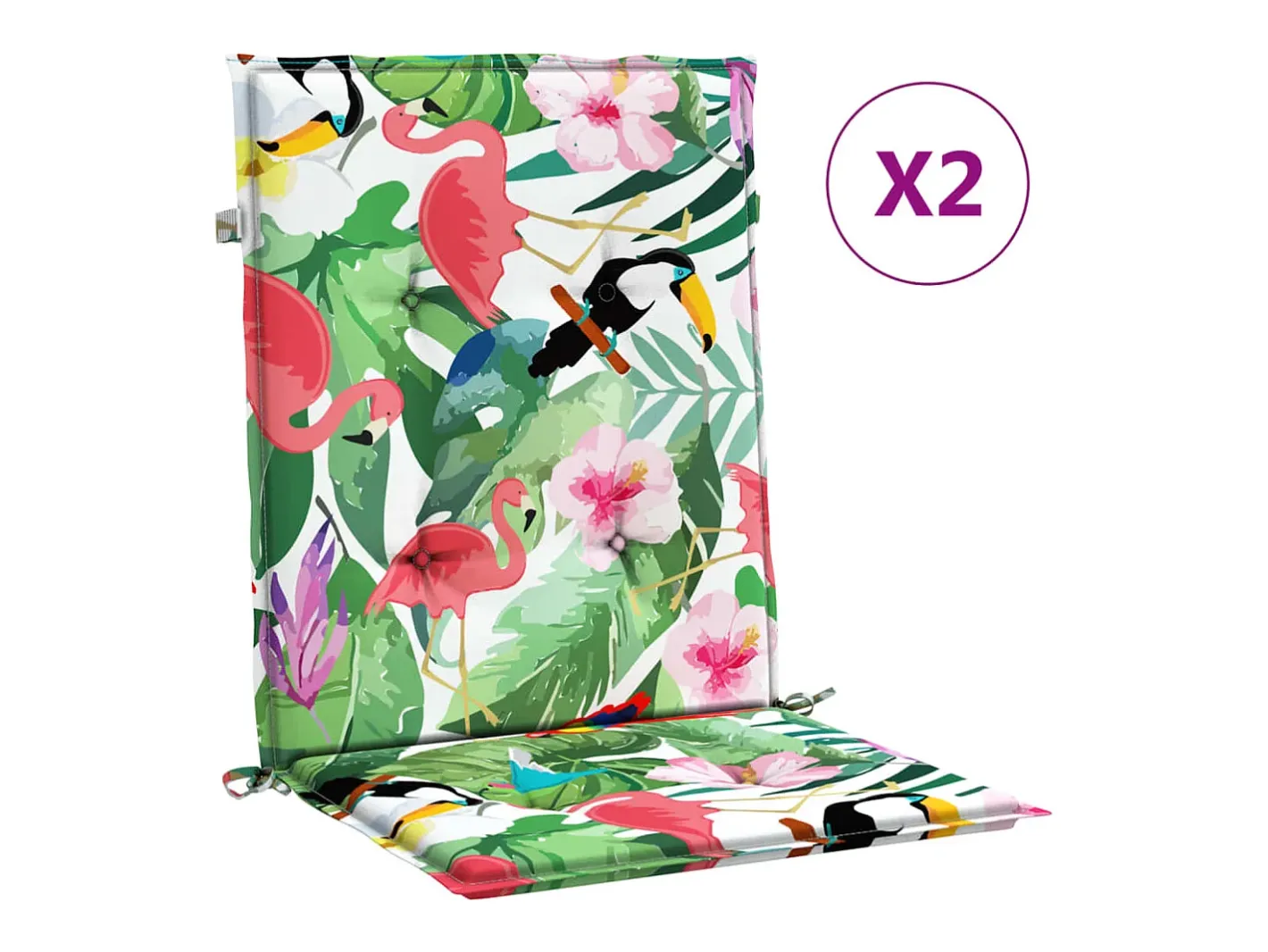 Clicnbuy Ropa De Casa-Cojines para silla con respaldo bajo 2 unidades tela Multicolor