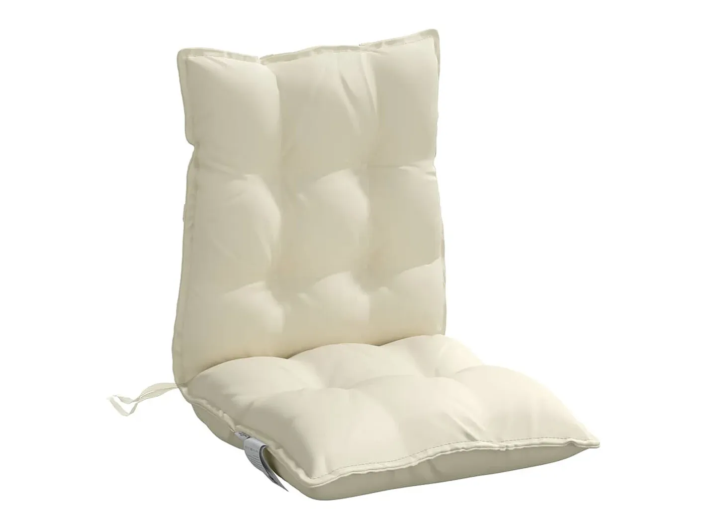 New Clicnbuy Cojines para silla con respaldo bajo 2 unidades tela Oxford Crema