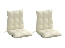New Clicnbuy Cojines para silla con respaldo bajo 2 unidades tela Oxford Crema