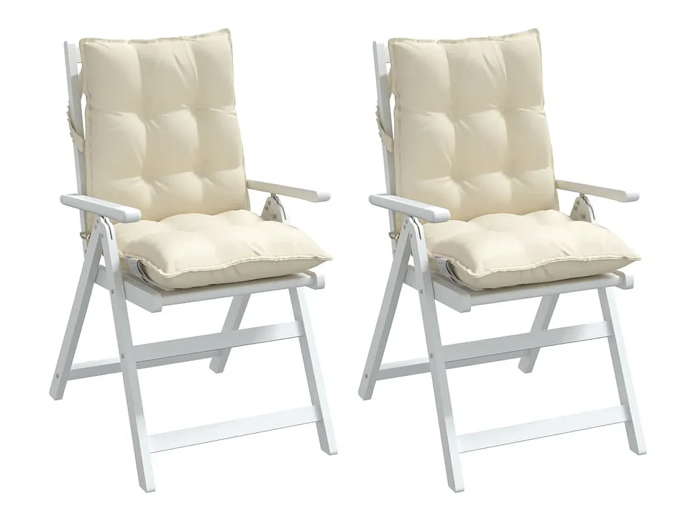 New Clicnbuy Cojines para silla con respaldo bajo 2 unidades tela Oxford Crema