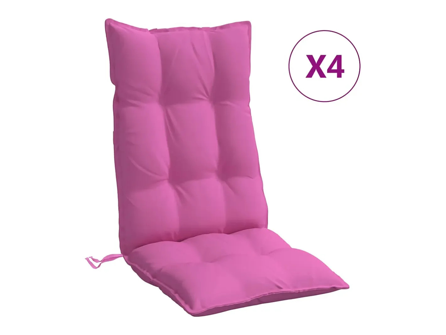 Clicnbuy Ropa De Casa-Cojines para silla con respaldo alto 4 unidades tela Oxford Rosa