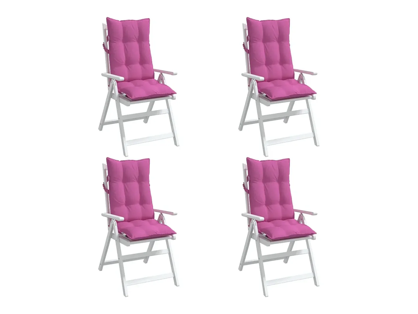 Clicnbuy Ropa De Casa-Cojines para silla con respaldo alto 4 unidades tela Oxford Rosa