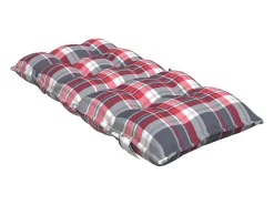 Clicnbuy Cojines para silla respaldo bajo 4 unidades tela Oxford cuadros rojo Multicolor Best
