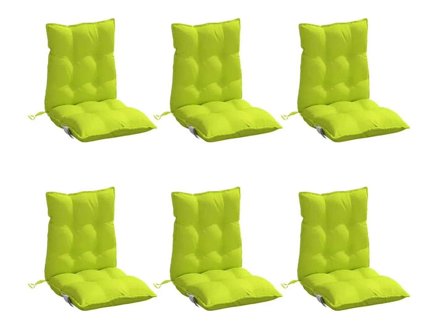 New Clicnbuy Cojines para silla respaldo bajo 6 unidades tela Oxford brillo Verde