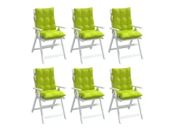 New Clicnbuy Cojines para silla respaldo bajo 6 unidades tela Oxford brillo Verde