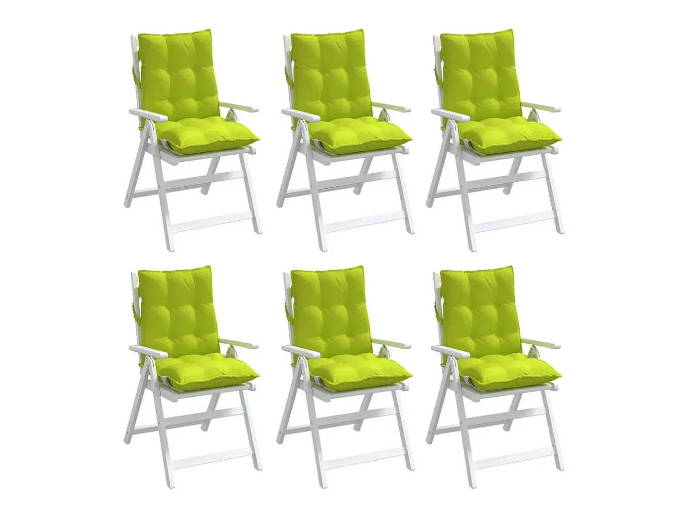 New Clicnbuy Cojines para silla respaldo bajo 6 unidades tela Oxford brillo Verde