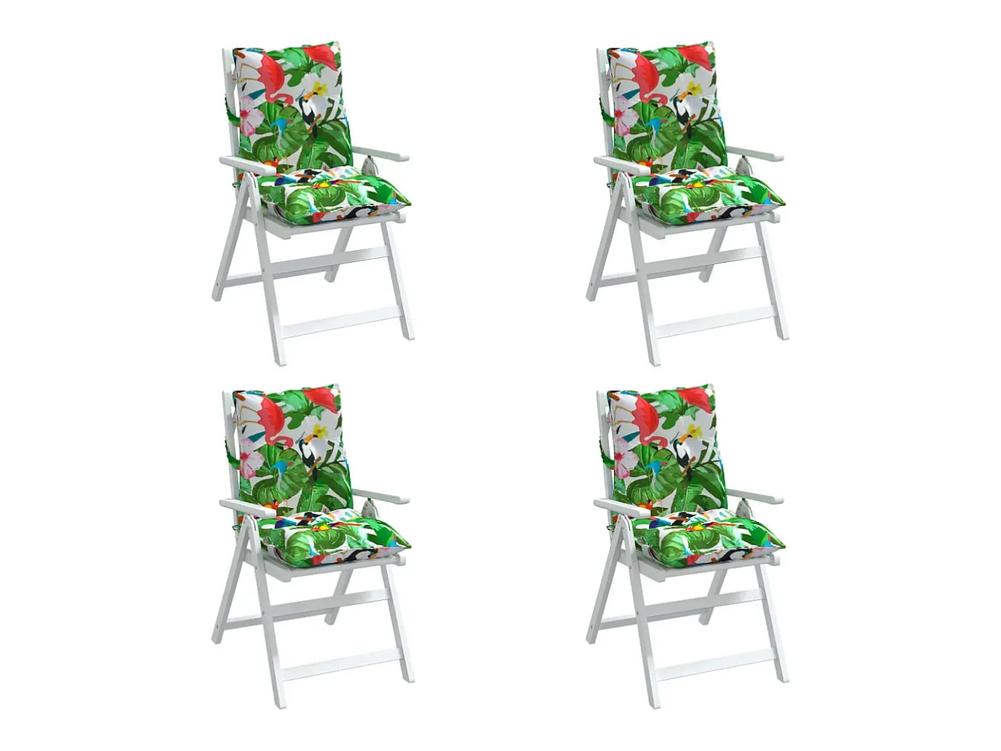 Clicnbuy Cojines para silla respaldo bajo 4 unidades tela Oxford Multicolor