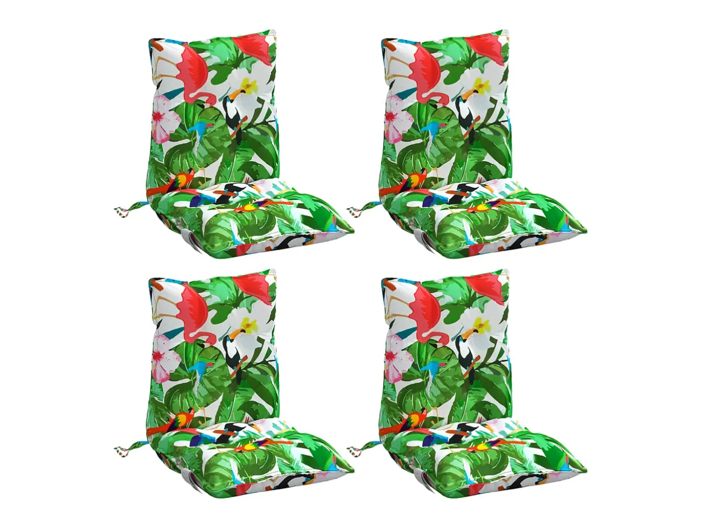 Clicnbuy Cojines para silla respaldo bajo 4 unidades tela Oxford Multicolor
