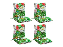 Clicnbuy Cojines para silla respaldo bajo 4 unidades tela Oxford Multicolor