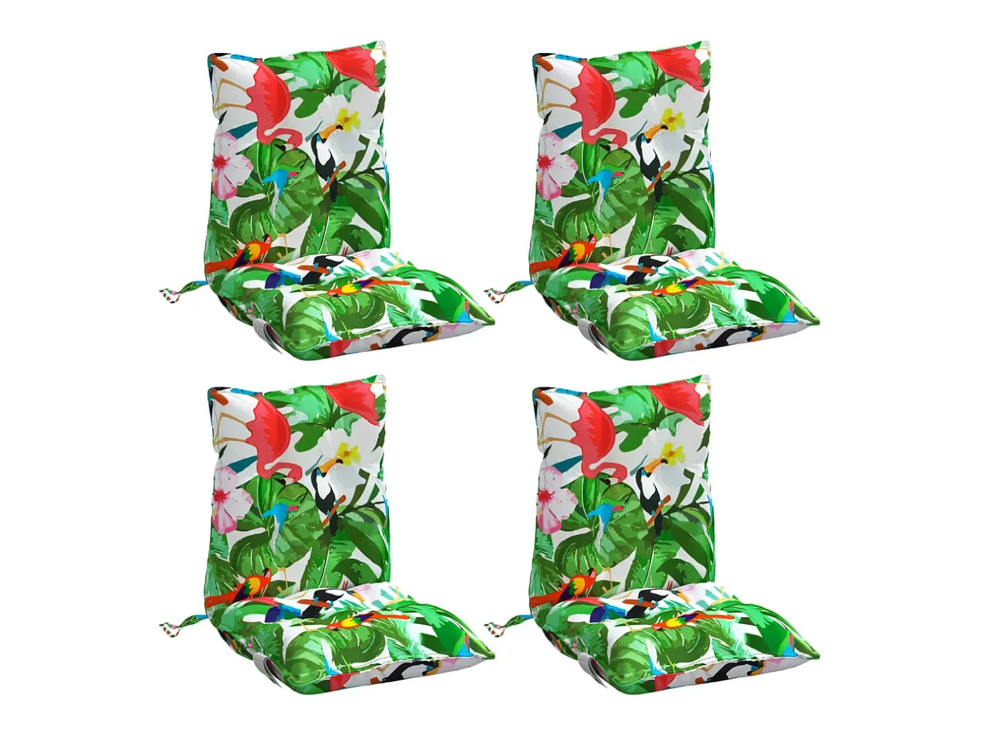 Clicnbuy Cojines para silla respaldo bajo 4 unidades tela Oxford Multicolor