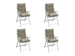 Clicnbuy Ropa De Casa-Cojines para silla respaldo bajo 4 unidades tela Oxford gris taupe Topo
