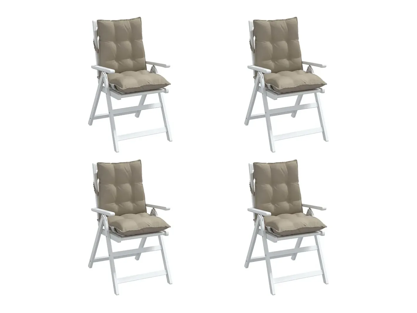 Clicnbuy Ropa De Casa-Cojines para silla respaldo bajo 4 unidades tela Oxford gris taupe Topo