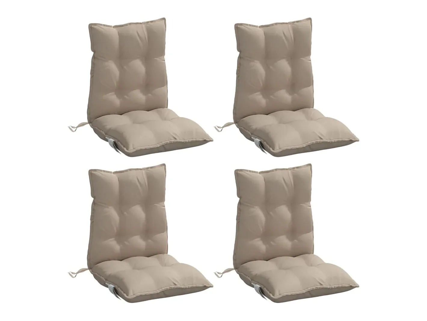 Clicnbuy Ropa De Casa-Cojines para silla respaldo bajo 4 unidades tela Oxford gris taupe Topo